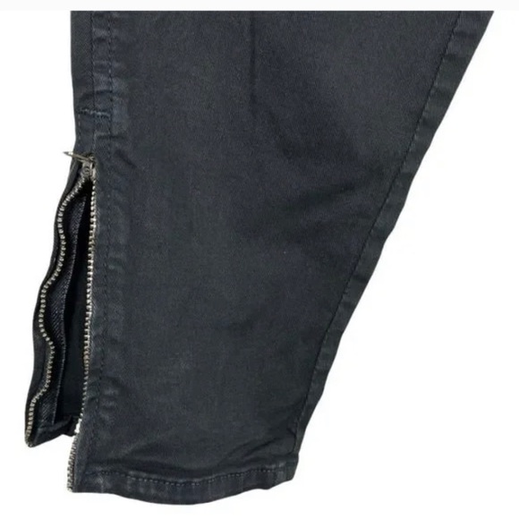 J Brand Charcoal Black/Grey Jodhpur Ankle Zip Skinny Shark Skin Pants - Picture 3 of 11